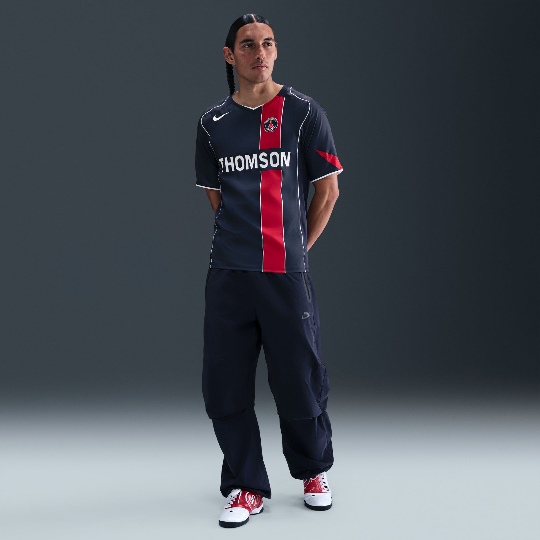 Nike x Paris Saint Germain 2004 Total 90 Reissue Replica T-Shirt 'Midnight Navy University Red' IF9578-410