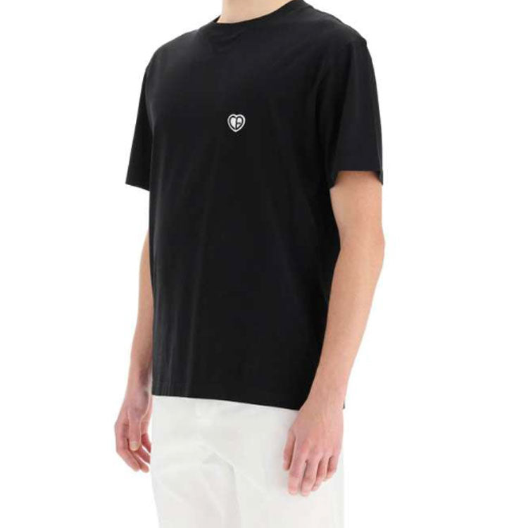 Men's DIOR SS22 Plain Weave Knit Loose Short Sleeve Black T-Shirt 213J685A0677-C900