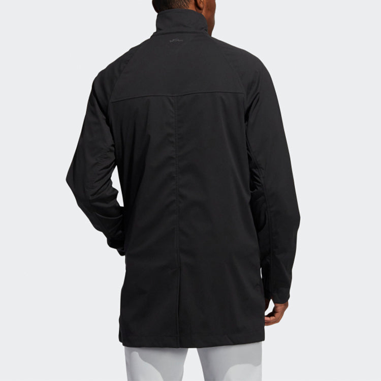 adidas Stand Collar Button Golf Long Sleeves Jacket Black FS2521