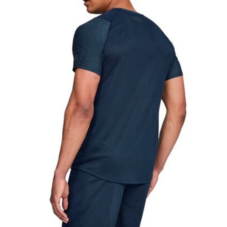 Men's Under Armour MK1 Training Sports Short Sleeve Tops Navy Blue 1306428-408