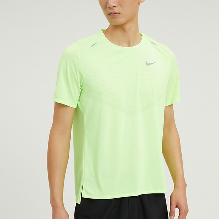 Nike Solid Color Reflective Logo Printing Round Neck Pullover Short Sleeve Green CZ9185-358