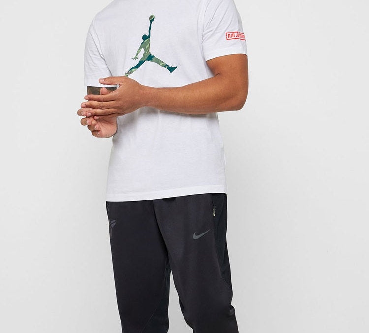 Air Jordan City Of Flight Flying Man Printing Short Sleeve White AT9180-100