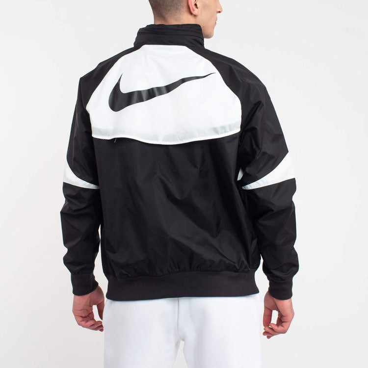Nike Large Logo Splicing Sports Jacket Black AR2209-012