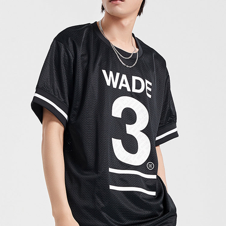 Li-Ning Wade Series Printing Breathable Loose Short Sleeve Black AHSQ189-1