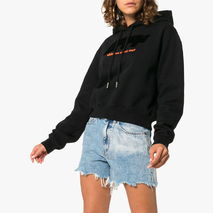 (WMNS) Off-White Modern Obstacles Loose Cotton Black OWBB016F180030581010