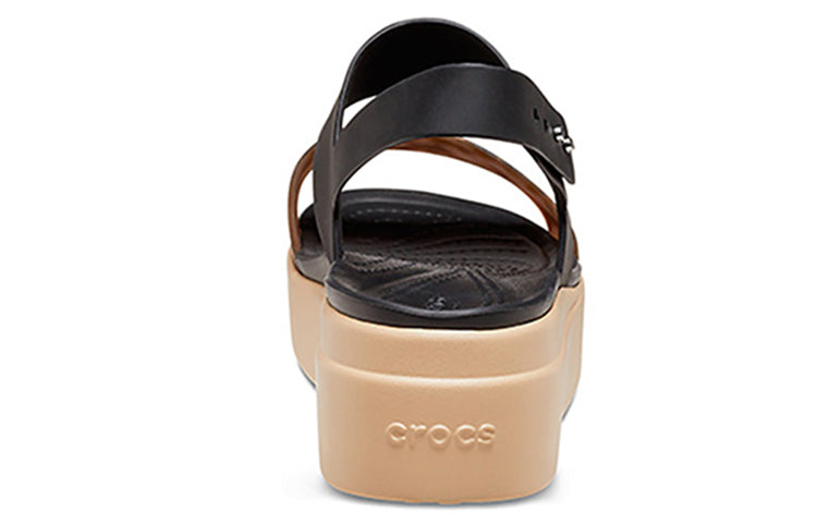 (WMNS) Crocs Brooklyn Tort Low Wedge 'Black Brown' 207864-0C4