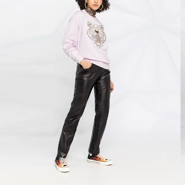 (WMNS) KENZO SS21 Embroidery Logo Round-neck Swea Pink FB52SW8244XA-34