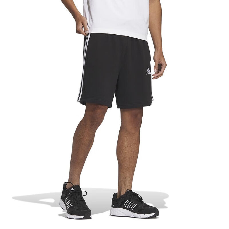 adidas 3-Stripe Fitness Training Shorts Asia Sizing 'Black White' JI7008
