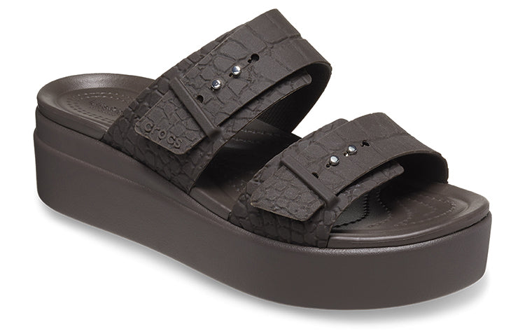 (WMNS) Crocs 2 Straps Brooklyn 'Brown' 208667-206