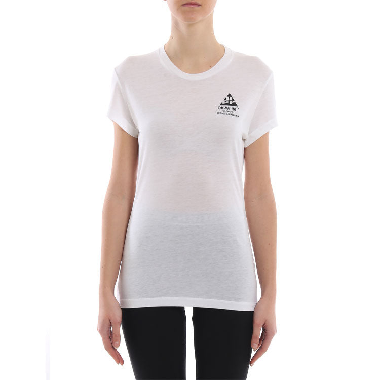 (WMNS) Off-White Virgil Abloh cotton fitted tee White OWAA040R19B980430110