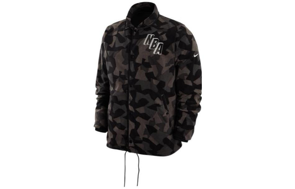 Nike NBA Logo Back Letters Zipped Jacket 'NBA Black' DR2331-010