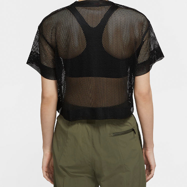 (WMNS) Air Jordan Sports Stylish Mesh Short Sleeve Black CZ1892-010