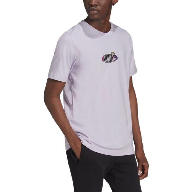 Men's adidas originals Minimalistic Alphabet Logo Printing Round Neck Short Sleeve White T-Shirt HI5273