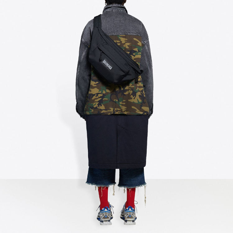 Balenciaga 3 Layered Patchwork Knee Length Car Coat 'Green Blue' 659092TKL142840
