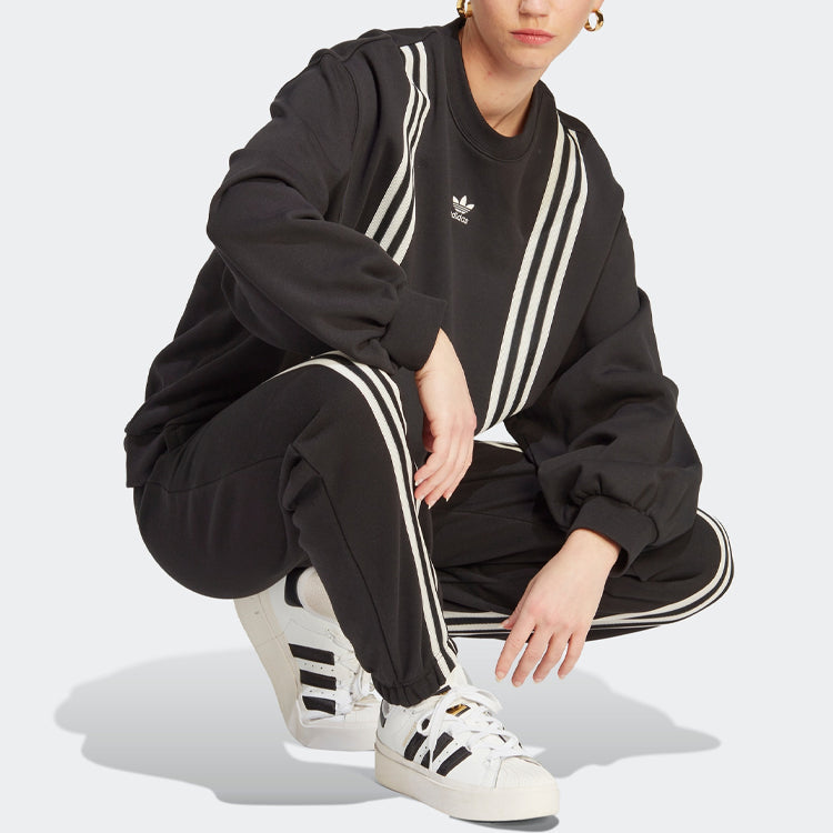 (WMNS) adidas Adicolor 70s 3-Stripes Sweatshirt 'Black' IK7869