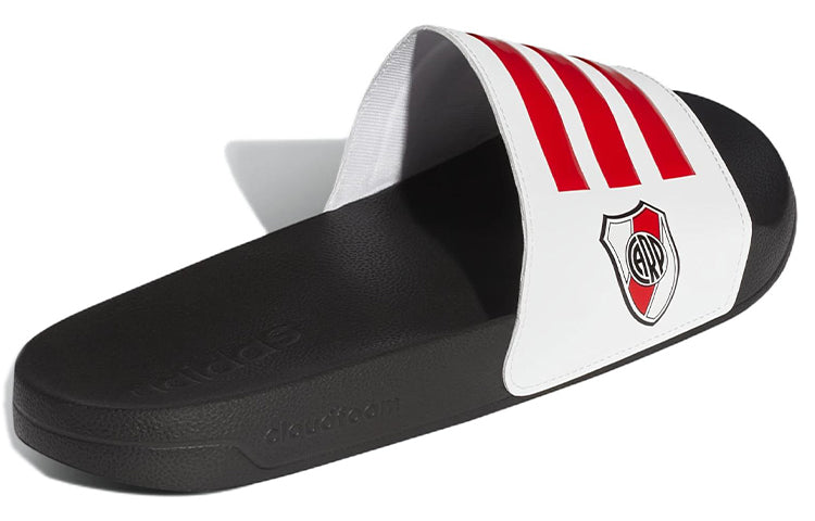 adidas Adilette Cozy Wear-Resistant White Unisex Slippers 'White Red Black' FZ7324