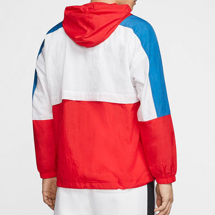 Nike Sportswear Colorblock hooded Logo Jacket 'Red White Blue' CJ4561-657