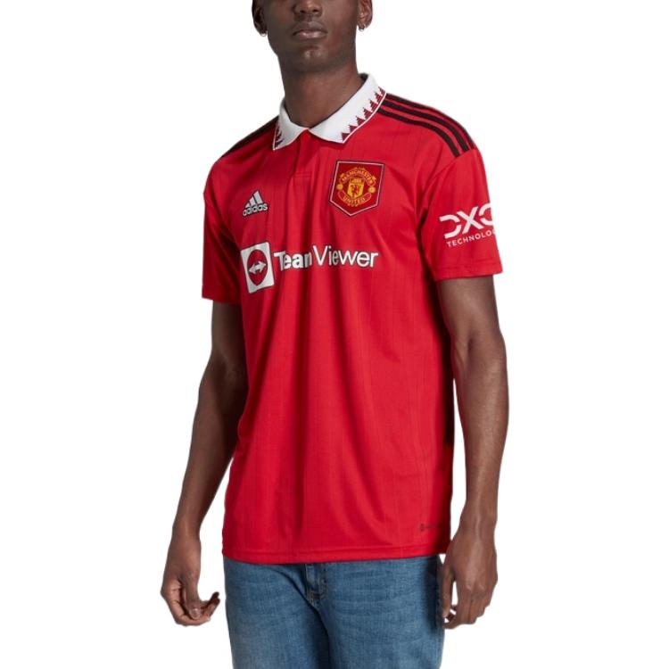 Men's adidas Manchester United Fan Edition Soccer/Football Short Sleeve Red T-Shirt H13881