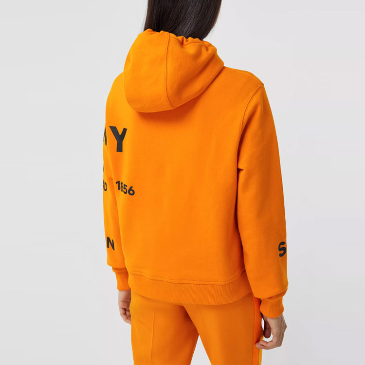 (WMNS) Burberry Horseferry Prints Cotton Loose hooded sweatshirt 'Orange' 80407691