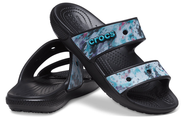 Crocs Classic Casual Unisex Blue Black Slippers 207283-988