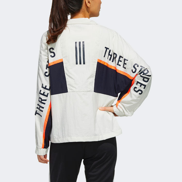 (WMNS) adidas Logo Printing Splicing Stand Collar Jacket Autumn Gray FM5275