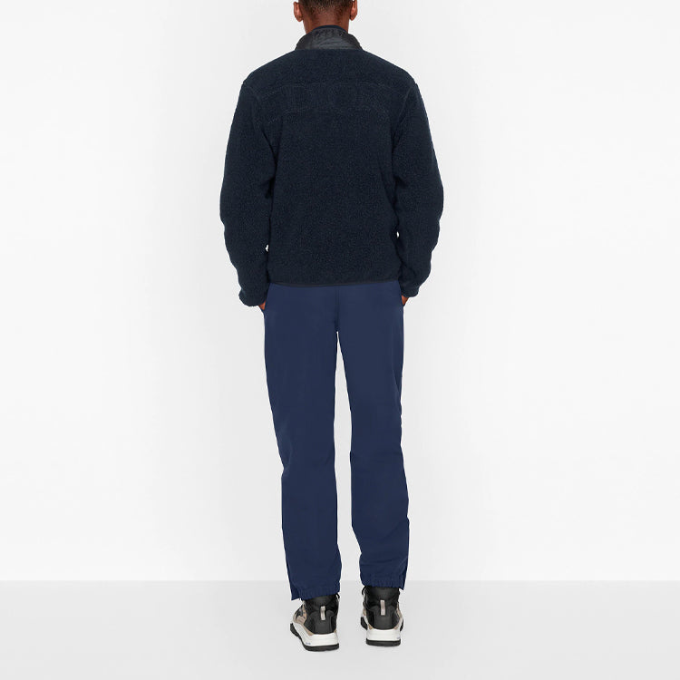 DIOR SS21 Logo Print Casual Hooded Sweatshirt For Men Blue 113J405A0678_C585