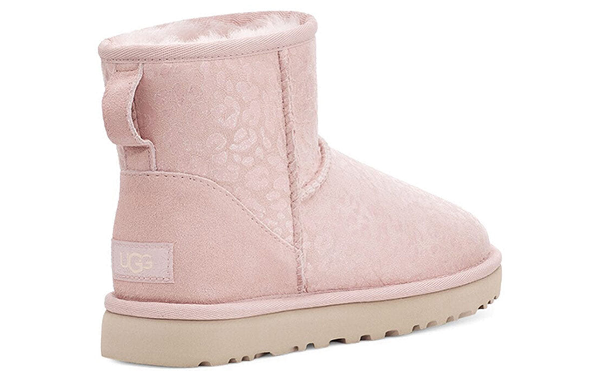 (WMNS) UGG Classic Mini Snow Leopard Fleece Lined Pink 1113494-QRT