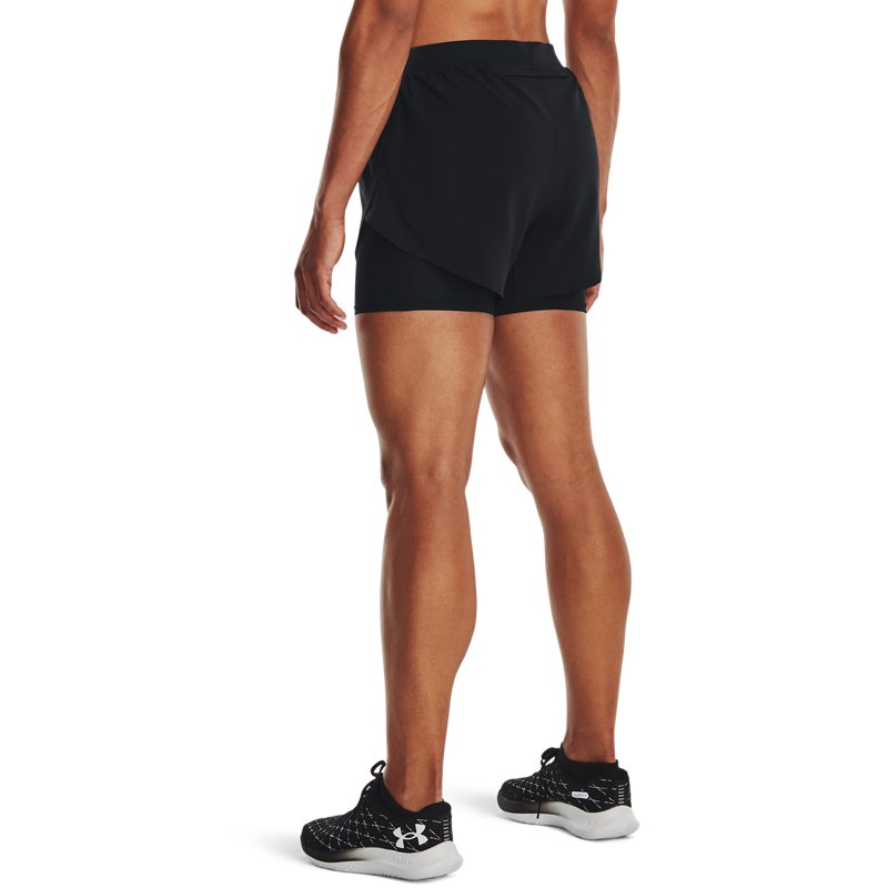 (WMNS) Under Armour Fly-By Elite 2IN1 Shorts 'Black' 1369768-002