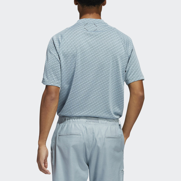 adidas Adcrs Mngr P Solid Color Golf Sports Short Sleeve Blue H54069