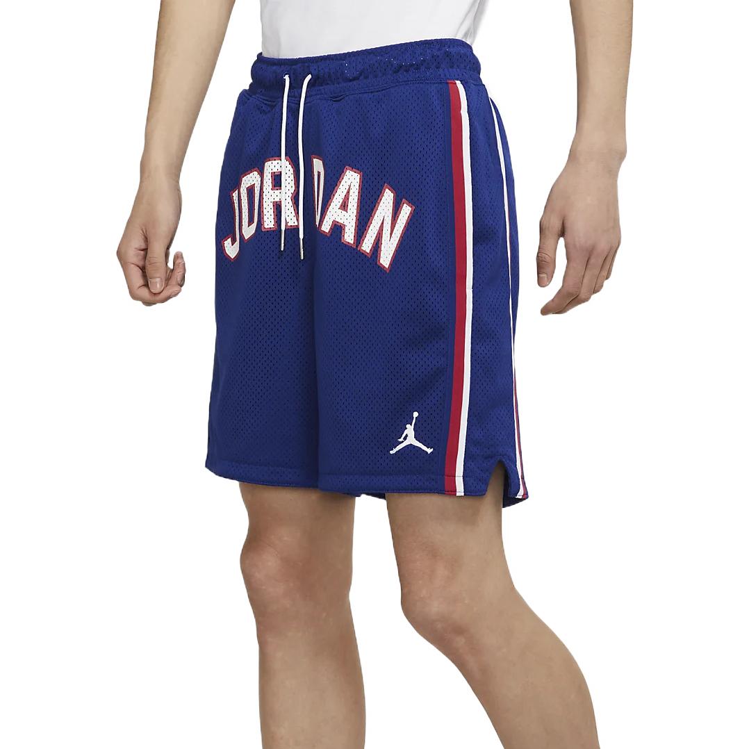 Men's Air Jordan Sport DNA Mesh Logo Printing Solid Color Sports Shorts Blue DJ0200-455
