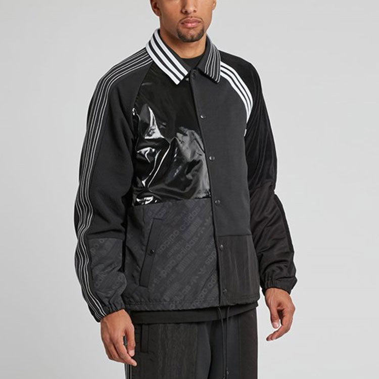 adidas originals x alexander wang Crossover Contrast Color Stitching Stripe Long Sleeves Logo Jacket Black BP6689