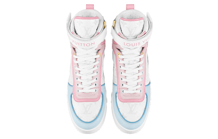 (WMNS) LOUIS VUITTON Boombox Ankle Sneakers 'White Monogram with Pink and Blue' 1A9S6Q
