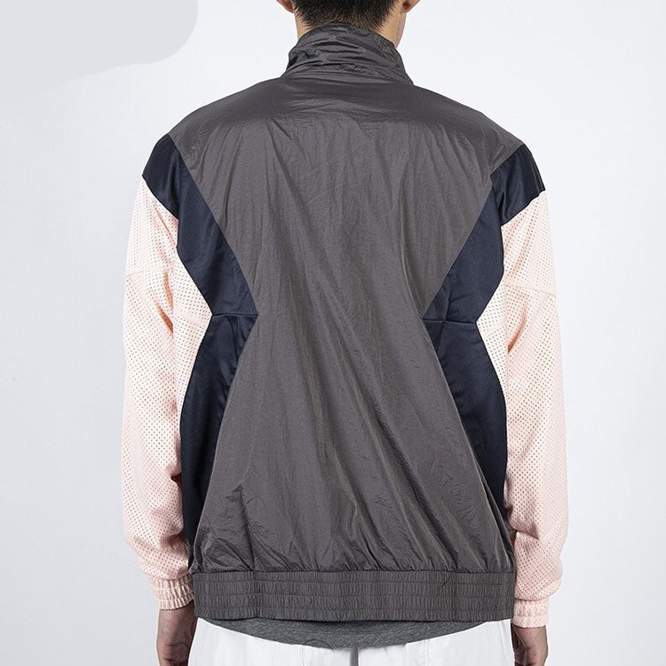 Air Jordan Flight Casual Sports Long Sleeve Stand Collar Jacket Grey/Pink AO0556-272