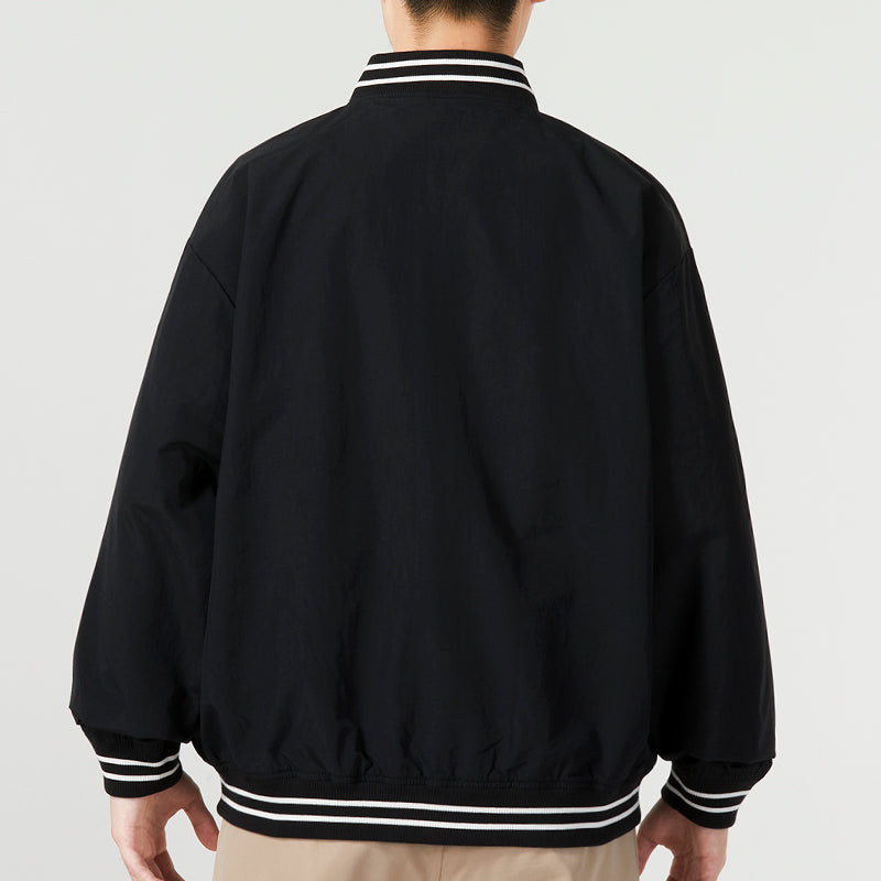 New Balance Logo SDS Baseball Jacket Asia Sizing 'Black' AMJ33362-BK