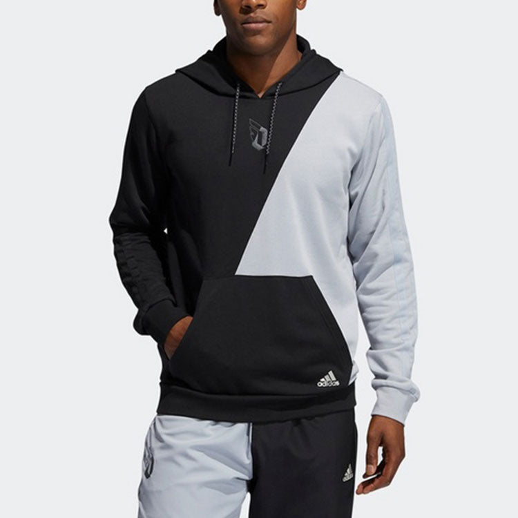 adidas Dame Vis Hood Casual Sports Colorblock Hooded Pullover Black Gray GT0216