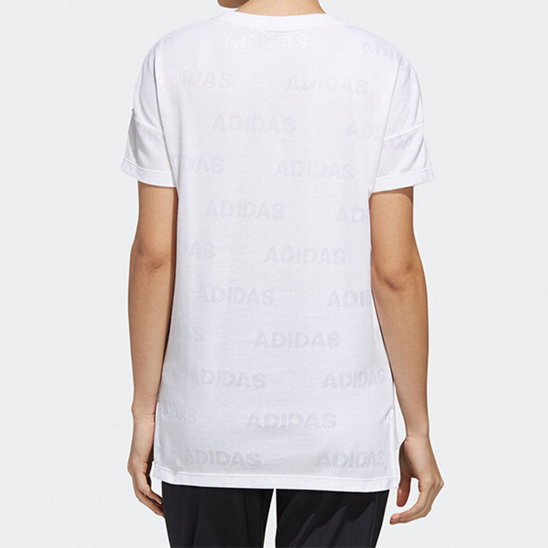 (WMNS) adidas Sports Stylish Round Neck Pullover Short Sleeve White FK3518