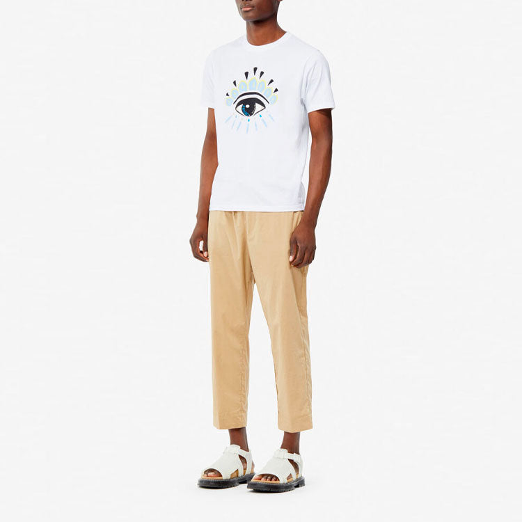 Men's KENZO Classic Printing Short Sleeve White F955TS0494YC-01