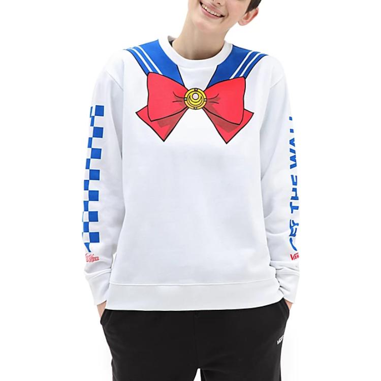 (WMNS) Vans x Pretty Guardian Sailor Moon BFF Crew Fleece Tee 'White' VN0A7YK7WHT