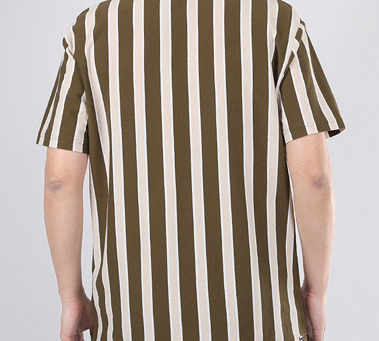 PUMA Stripe Printing Casual Sports Breathable Short Sleeve Brown 599911-48