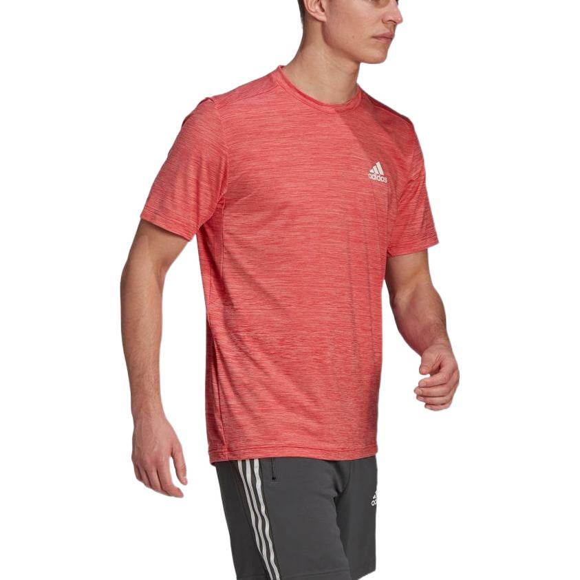 adidas Solid Color Logo Round Neck Pullover Short Sleeve Japanese version Red GM3861