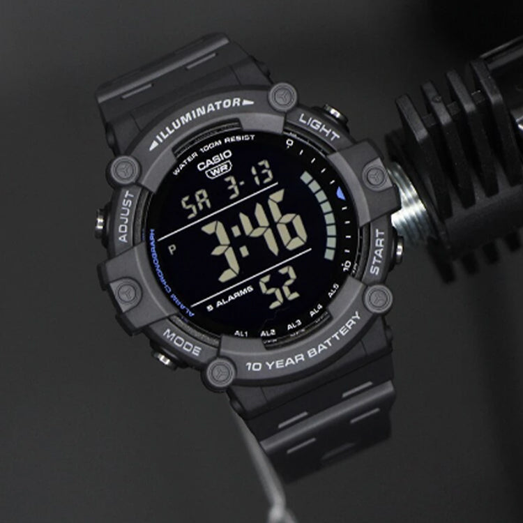 CASIO Sports Waterproof Mens Black Digital AE-1500WH-8B