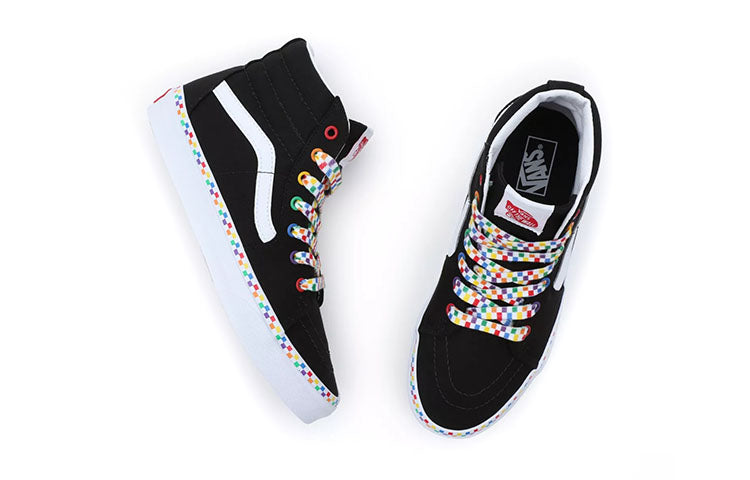 Vans Rainbow Checkerboard SK8-HI 'Black White' VN0A4UI2AC5