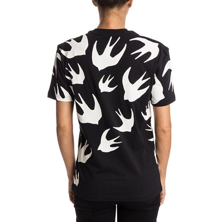 McQ Alexander McQueen Classic Swallow Pattern Short Sleeve Unisex Black 318978-RGH79-1000