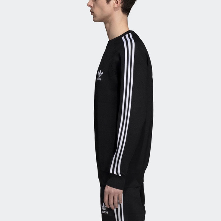 adidas originals 3 Stripes Knit Crew Black White DH5754