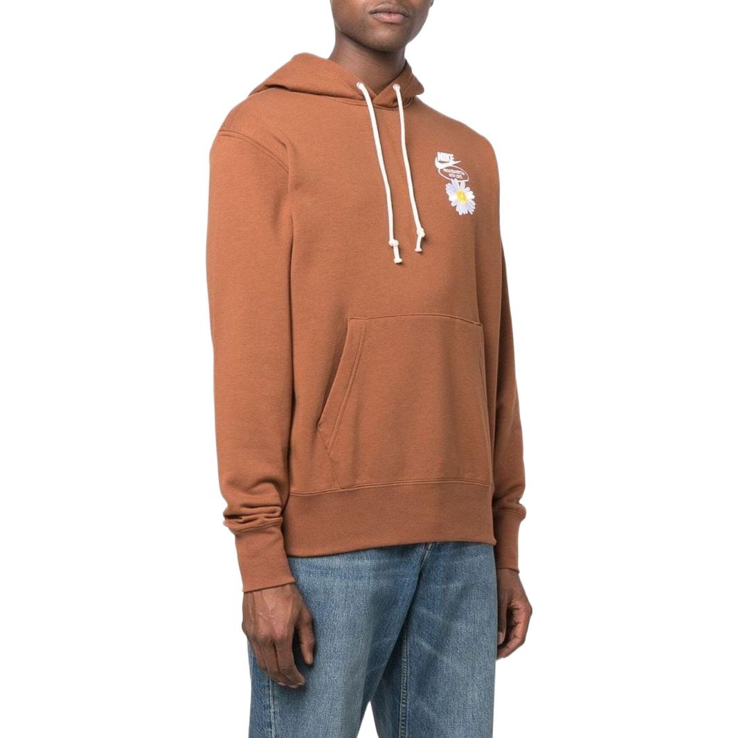 Nike Flowers Pattern Printing Pullover Hooded Long Sleeves Hoodie Men's Light Brown DM4992-204