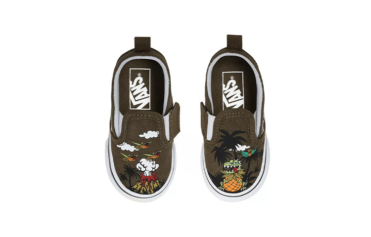 Vans Dineapple Floral Slip-On V Toddles/Infants Green VN0A34880I2
