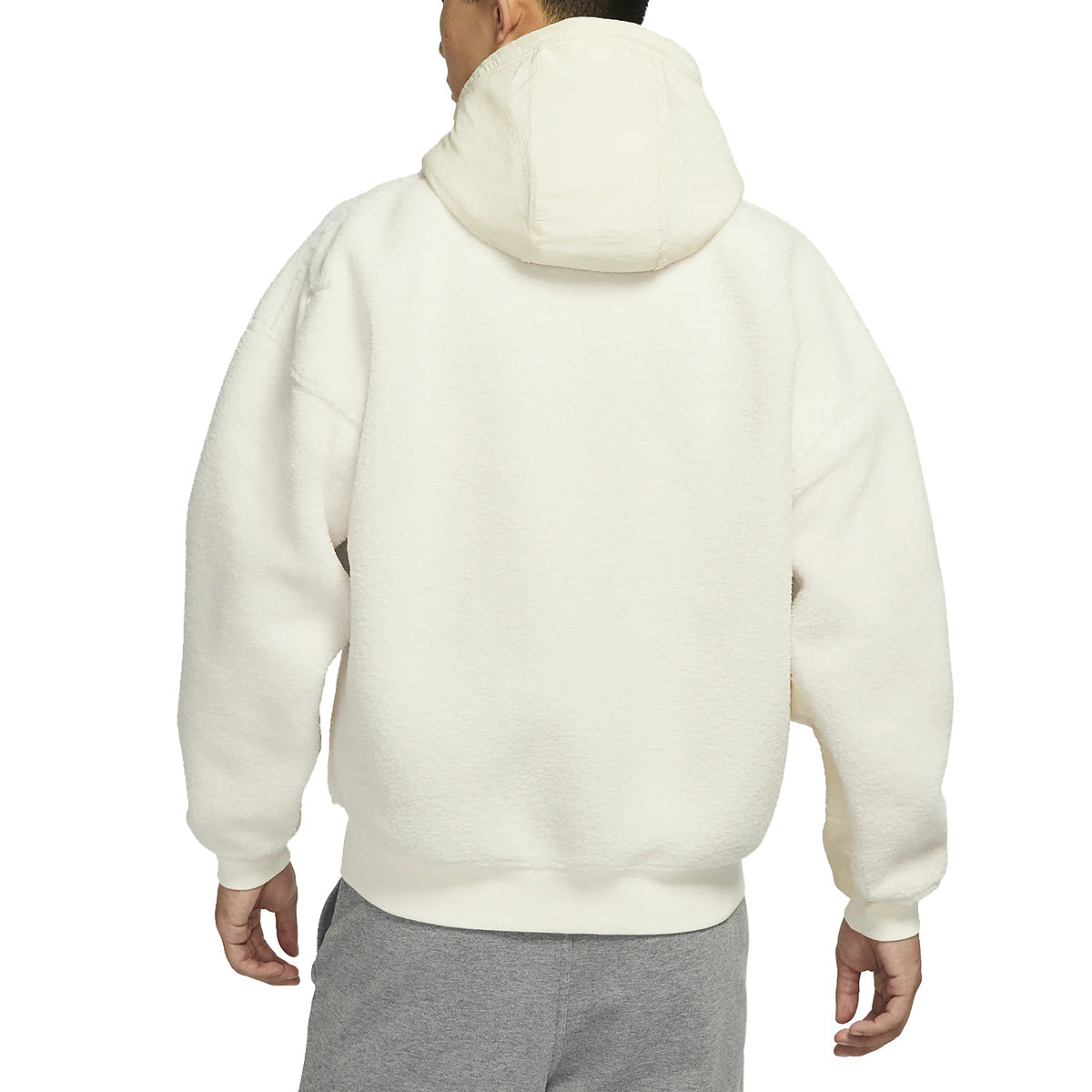 Men's Air Jordan Splicing Polar Fleece Hooded Jacket Light Ivory DQ0385-110
