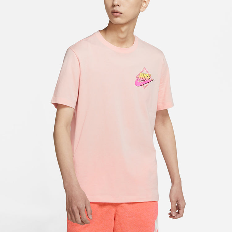 Nike Sportswear Back Printing Sports Short Sleeve Orange DD1285-800