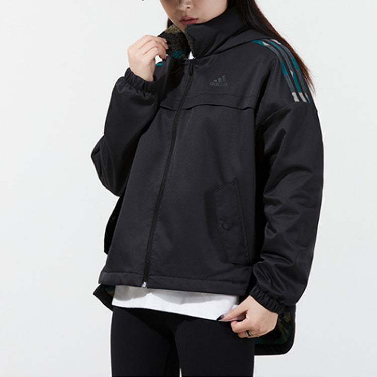 (WMNS) adidas Irregular Sports Hooded Jacket Black H09761