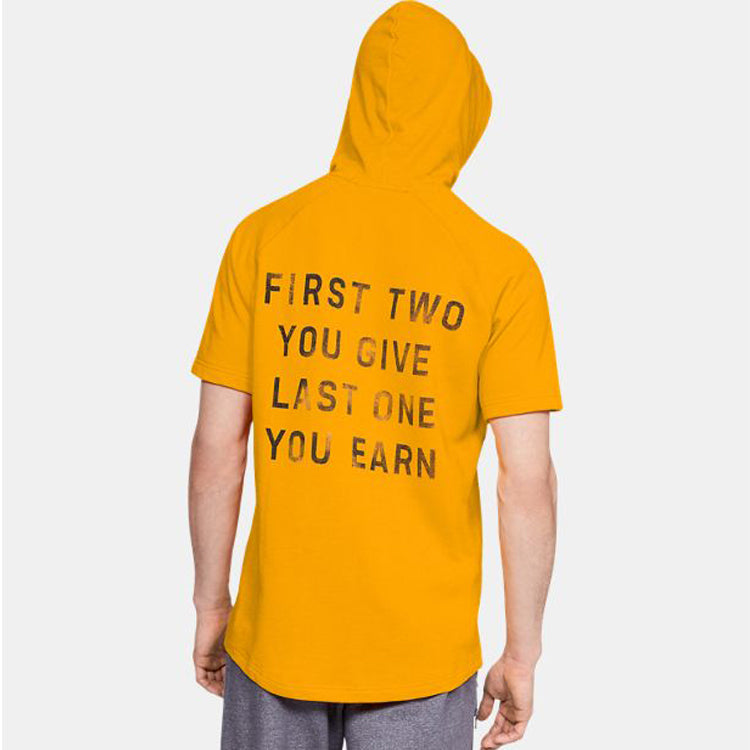 Men's Under Armour Rock Sports hooded Short Sleeve Yellow 1326409-750